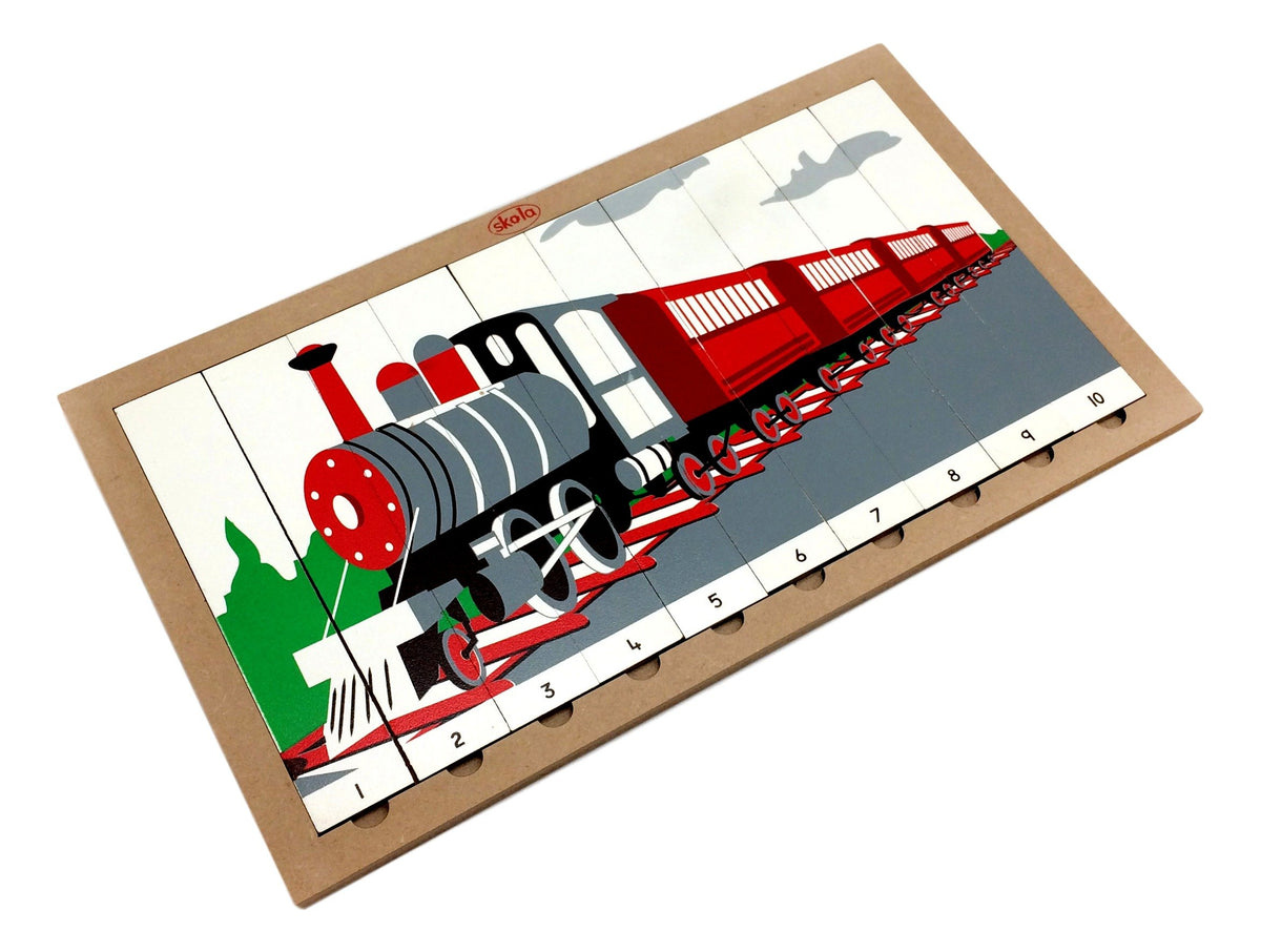 Skola Toys Sequencing Wooden Train Puzzle with Number System from 1 to 10