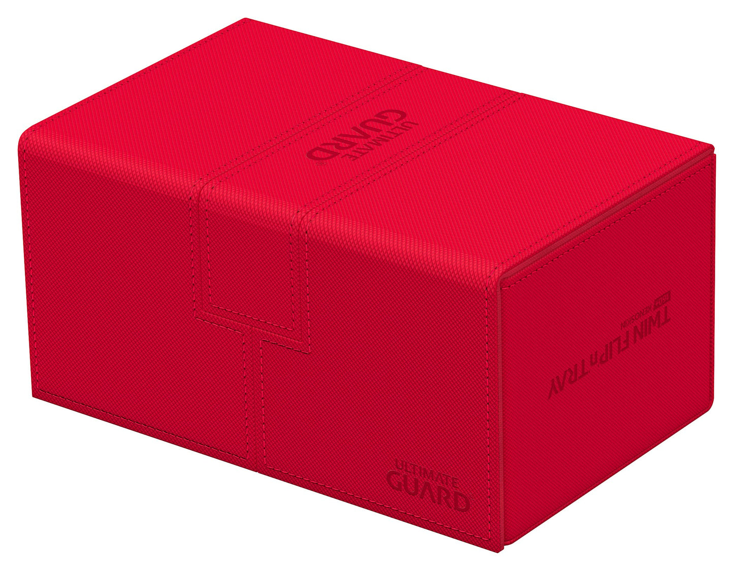 Ultimate Guard Twin Flip'N'Tray 160+, Deck Case For 160 Double-Sleeved Tcg Cards + Dice Tray, Red, Independent Magnetic Closure