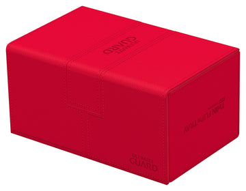 Ultimate Guard Twin Flip'N'Tray 160+, Deck Case For 160 Double-Sleeved Tcg Cards + Dice Tray, Red, Independent Magnetic Closure