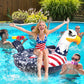 Halovin Patriotic Eagle Pool Float - 49"x48"x28" Red White Blue PVC Inflatable Raft for 4th of July Beach Fun