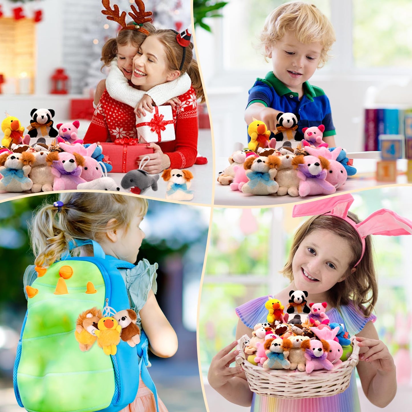 JoyRapt 36 Pack Small Stuffed Animals - Plush Fabric Party Favors, Easter Basket Stuffers, 2.3"-2.5" Each, Bulk Gifts for Kids