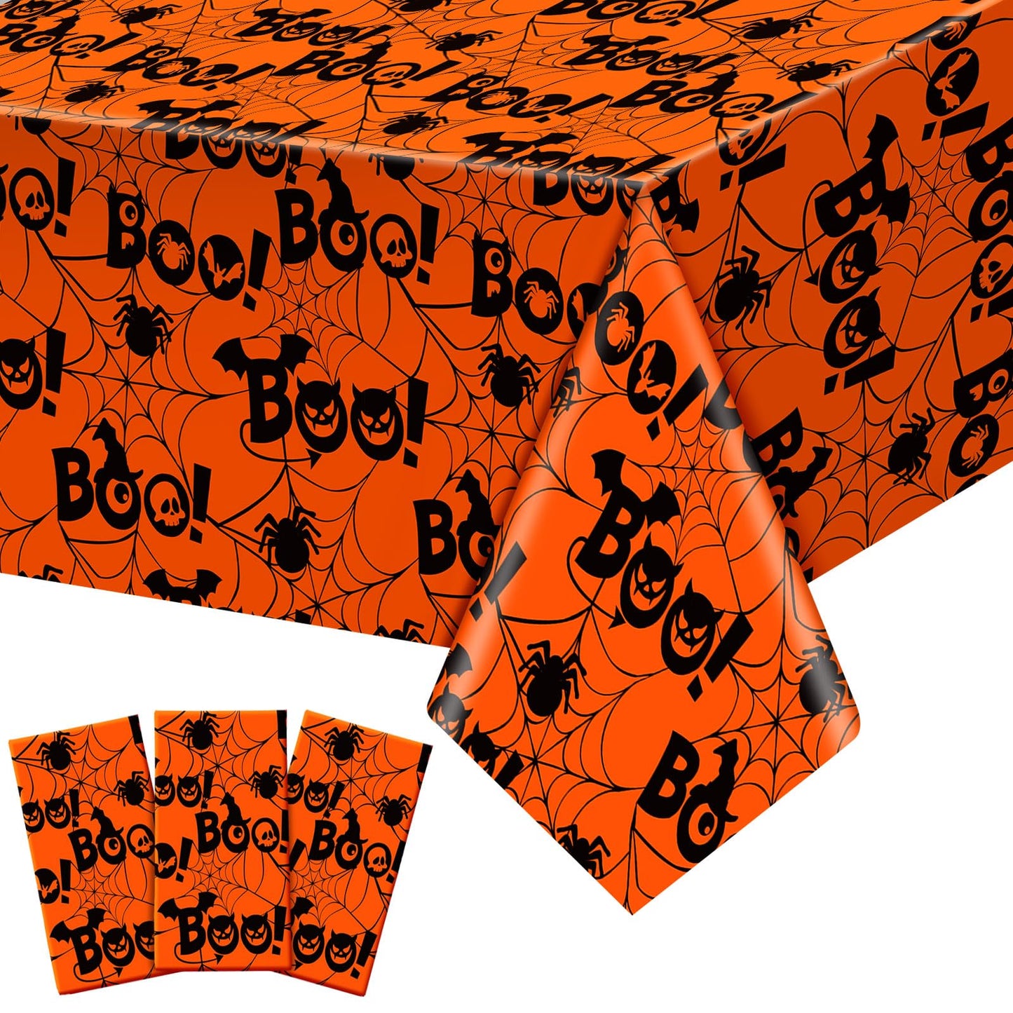 Newwiee 3 Pack Christmas Tablecloths 108 x 54 Inch Xmas Disposable Plastic Table Cover Holiday Rectangle Waterproof Tablecloth f