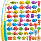 Temi Fishing Toy Game For Kids 3 4 5 6 7 8 Years Old, 51 Fish Bath Playset For Toddlers, Toy Magnetic Rod And Fishing Net, Outdo
