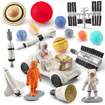 19PCS Planets Solar System Astronaut Figure Toy Children Solar Power Kit Space Exploration Spaceman Science Kit for Kids Party B