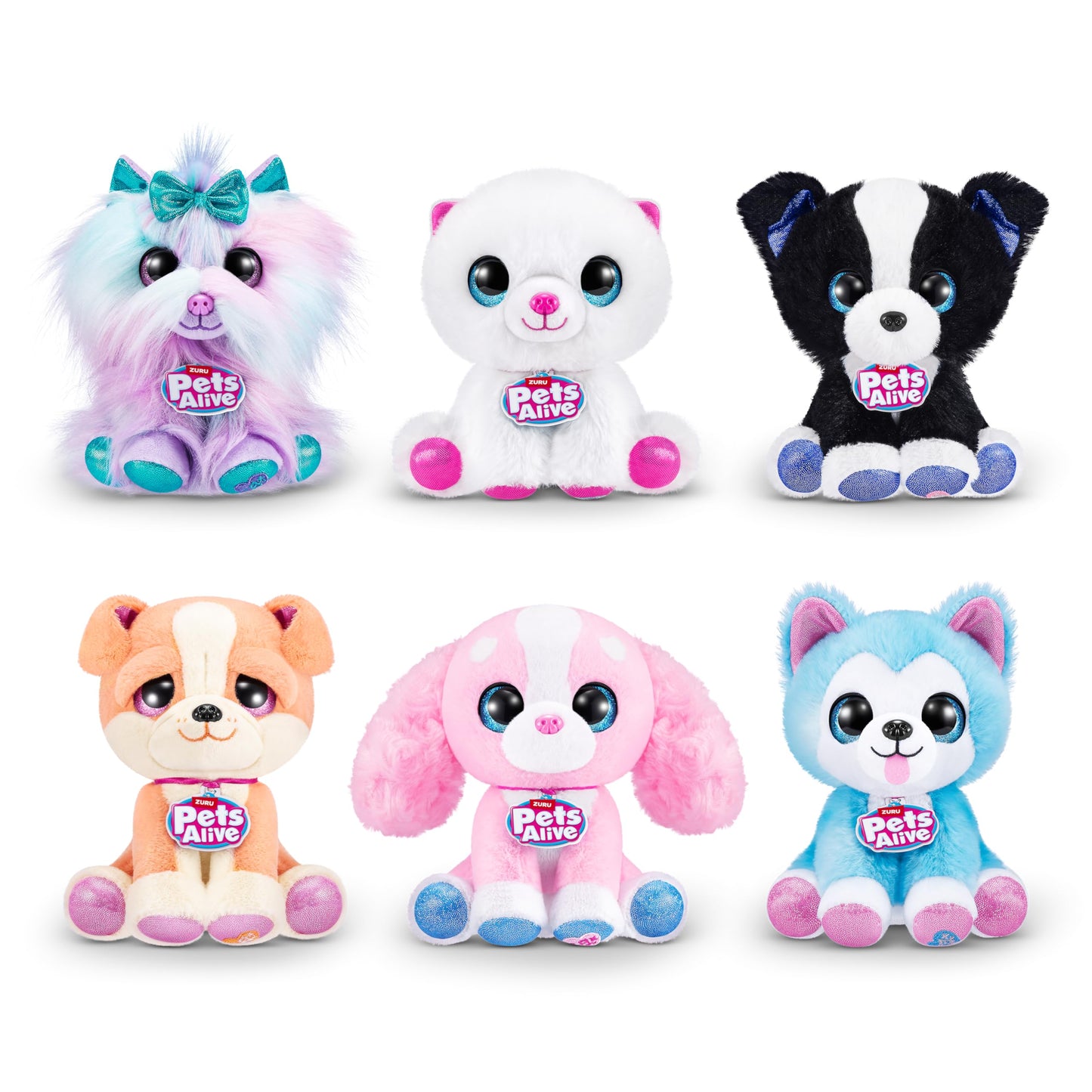 Pets Alive ZURU Surprise Puppy Plush - Border Collie, Series 3, Cotton, Model 9540D with Electronic Speak & Repeat