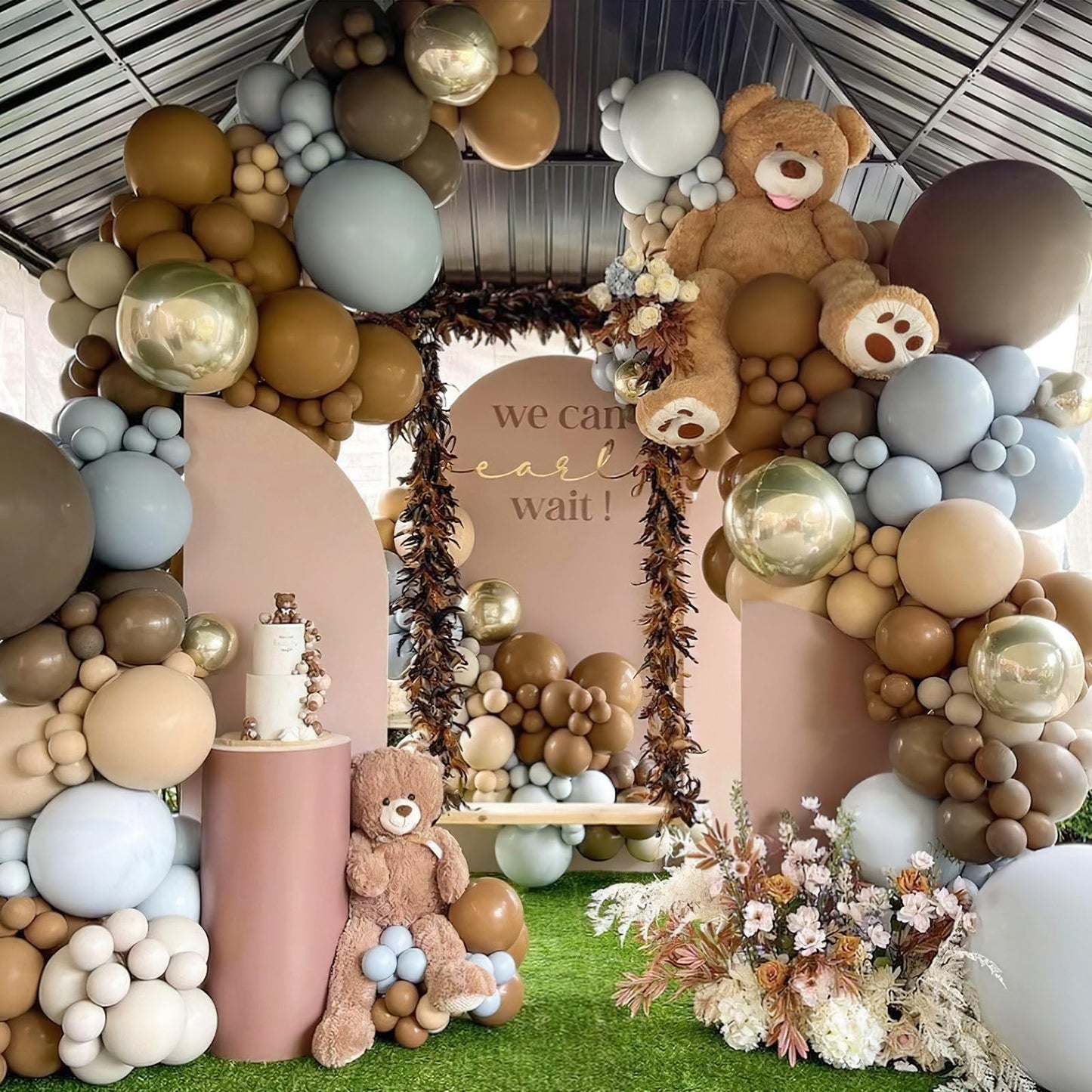 PartyWoo Brown Balloons Pack - 85 pcs Matte Rubber Balloons (5" to 18") for Garland & Arch Decor, Boho Style, Model: F10