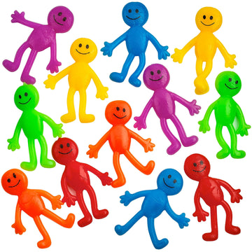 Stretchy Bendable Man (180 Pack) Assorted Fun Colors, A Sticky, Stretchable, Slimy, Gooey Texture, Toy For Stress Anxiety Relief