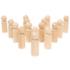 Large Wooden Peg Dolls Unfinished 3.5 inches, Dad Shape, Pack of 100 Birch Peg People, Charming Wood Figurines to Paint