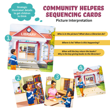 SPARK INNOVATIONS Kids Story Cards Sequence Game Large Storytelling and Sequencing Cards. Community Helper Stories for Sentence
