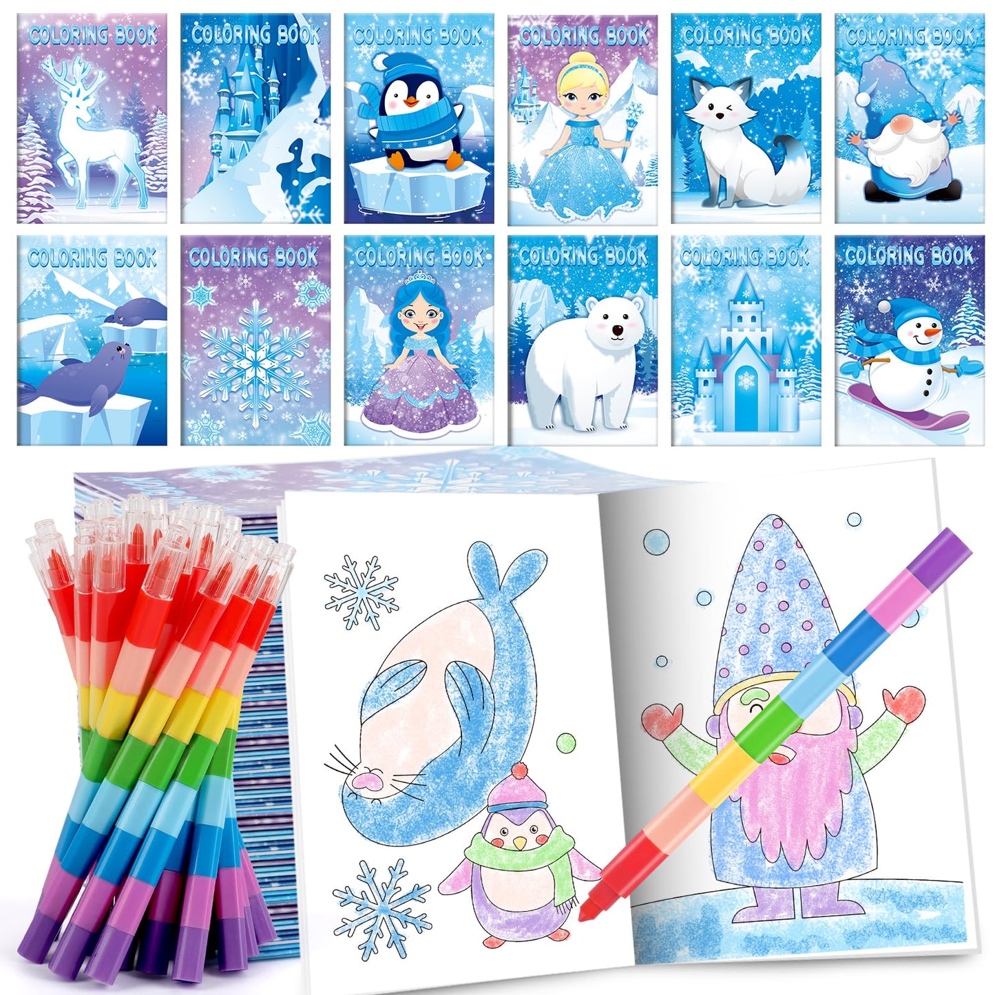 Benlouis 12 Basketball Mini Coloring Books Kids With 12 Stacking Crayons Basketball Party Favors Small Activity Books Bulk For K