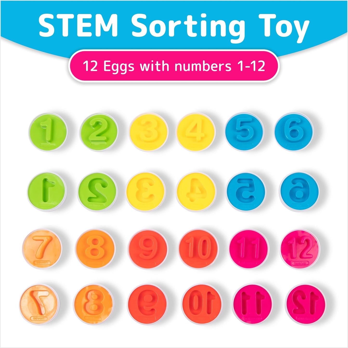 Prextex Find & Match Number Matching Easter Eggs With Hen/Chicken Carrying Case | Baby Toys, Brain Toys, Motor Skills, Sorting Toy, Best Gift | Small Kids, Toddler, Girl, Boy