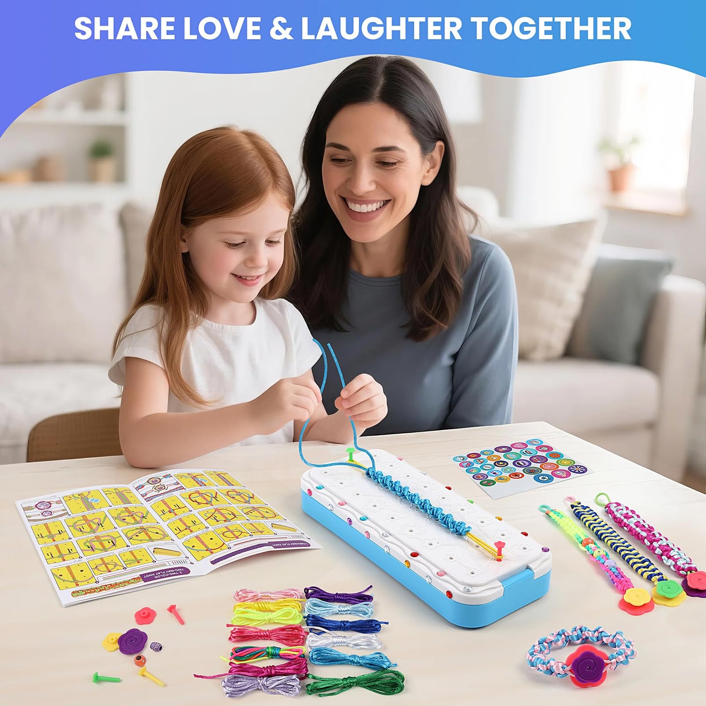 DDAI Friendship Bracelet Making Kits Crafts - Arts & Crafts for Kids Ages 8-12 - Birthday Gifts for 7 9 10 11 12 Years Old Girls