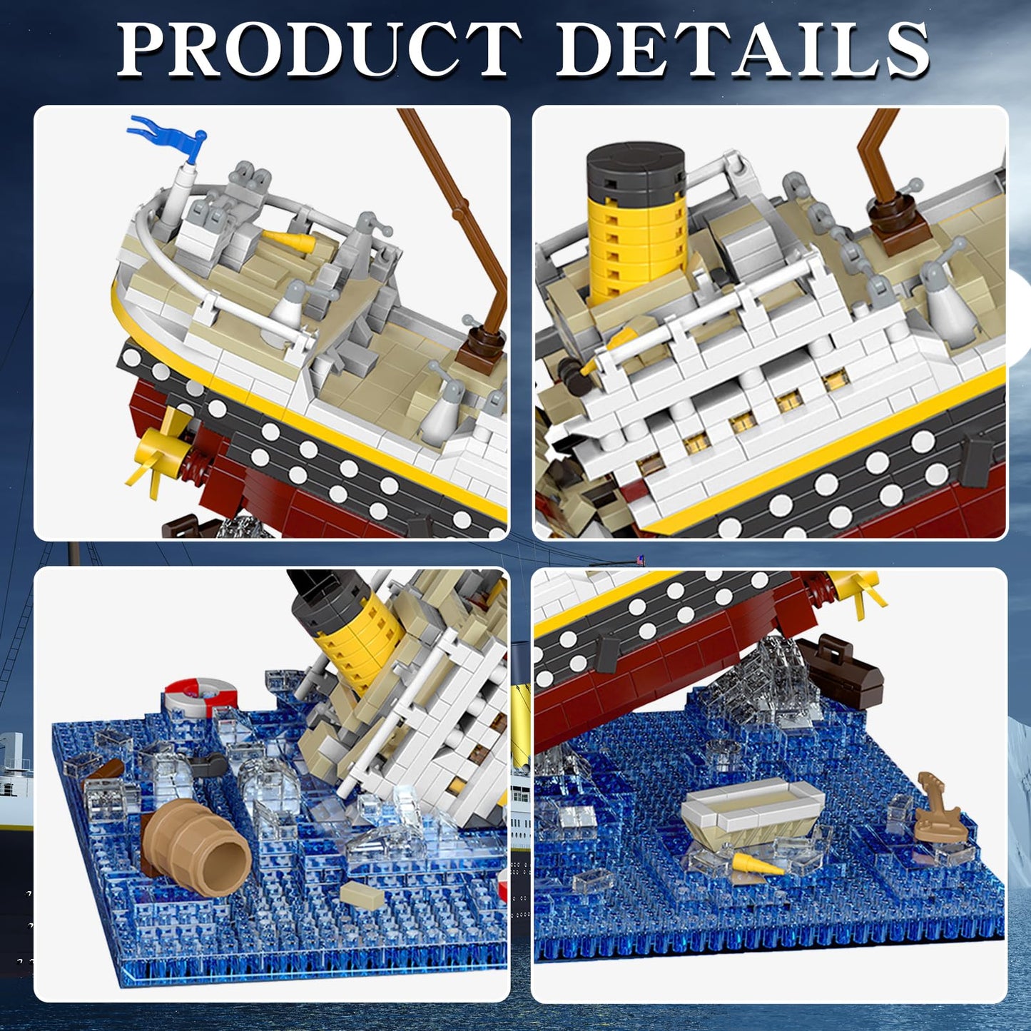 Micro Mini Blocks Titanic Model Building Set 2308Pcs, No Compatible With Lego Titanic, 3D Titanic Model Building Set Blocks, Min