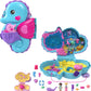 Polly Pocket - Seahorse Bag 2-In-1 Playset Polly And Shani Dolls Animals & 13 Accessories Included Make A Wear Bag Toy For Kids 4+ Years Hwp03