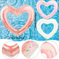 Octaday 6 Pack Inflatable Glitter Heart Pool Float Blow Up Heart Shaped Swimming Tube For Adults Bachelorette Party Summer Beach