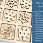 Winter Themed Tic Tac Toe Board Game, 5X5 Inches Unfinished Wood Diy Painting Craft Kit For Kids With Wooden Christmas Snowflake