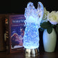 Eldnacele Snow Globe Angel, Lighted Water Glittering Swirling Crystal Angel Statue(Timer), Battery Operated Sparkling Multi-Colo
