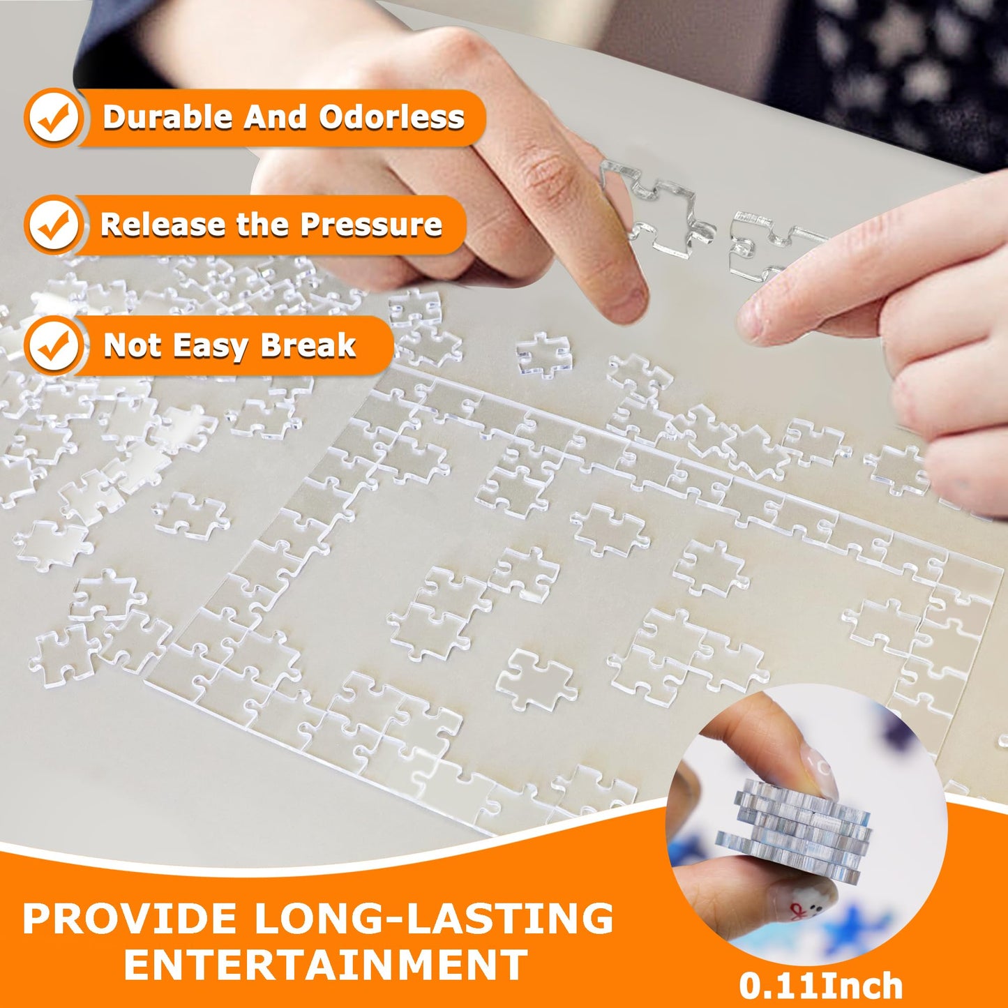 Jigsaw Puzzles For Adults 120 Pieces, Clear Hard Acrylic Impossible Puzzles For Adults Family Game Nights, Challenging Puzzle Pi