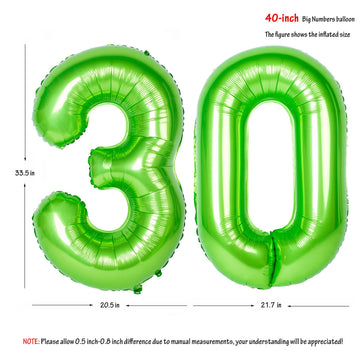 Number Balloons 40 Inch Green Birthday Party Decorations 30St Digital Jumbo Helium Foil Mylar Balloon
