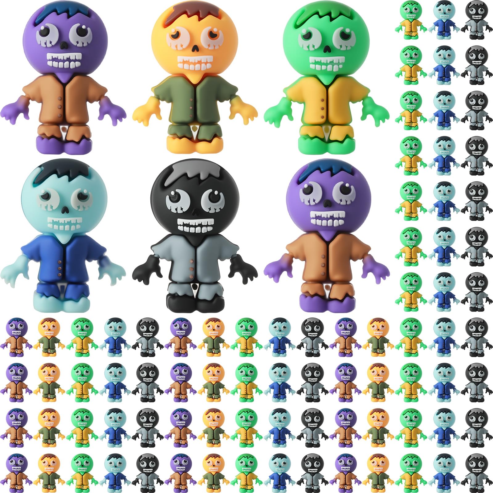 VioraWhite 100 Pcs Mini Zombies Figurines Halloween Tiny Zombies Action Figures to Hide and Seek Little Statue for Halloween Par
