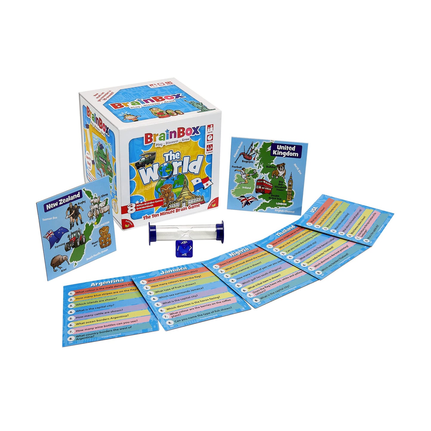 Brainbox The World Card Game - Memory & Observation Game, Educational Global Adventure, Family-Friendly Trivia Game For Kids & Adults, Ages 8+, 1+ Players, 10 Min Playtime, Made By Green Board Games