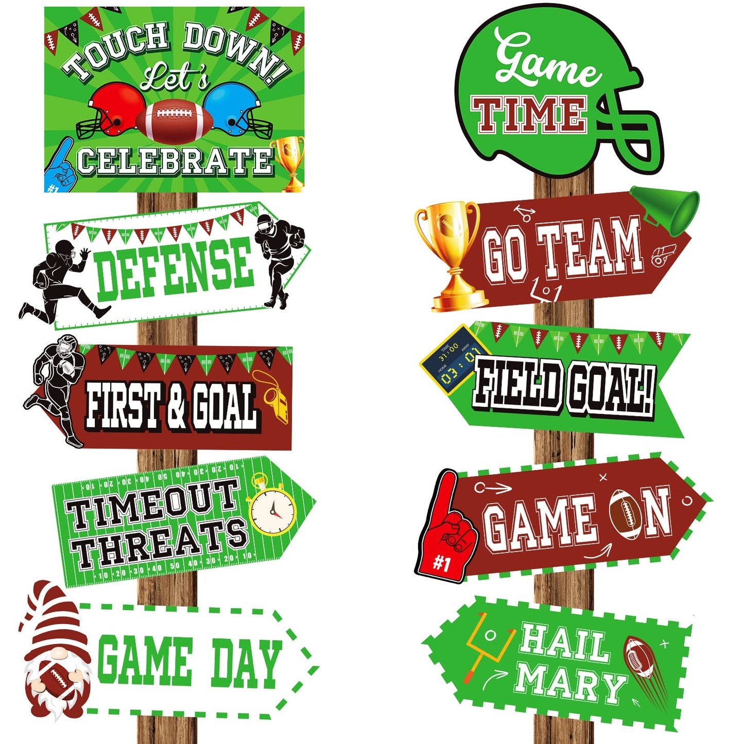20 Pieces Football Party Sign Football Tailgate Party Supplies Concession Stand Decoration Football Team Party Decor Favors for 
