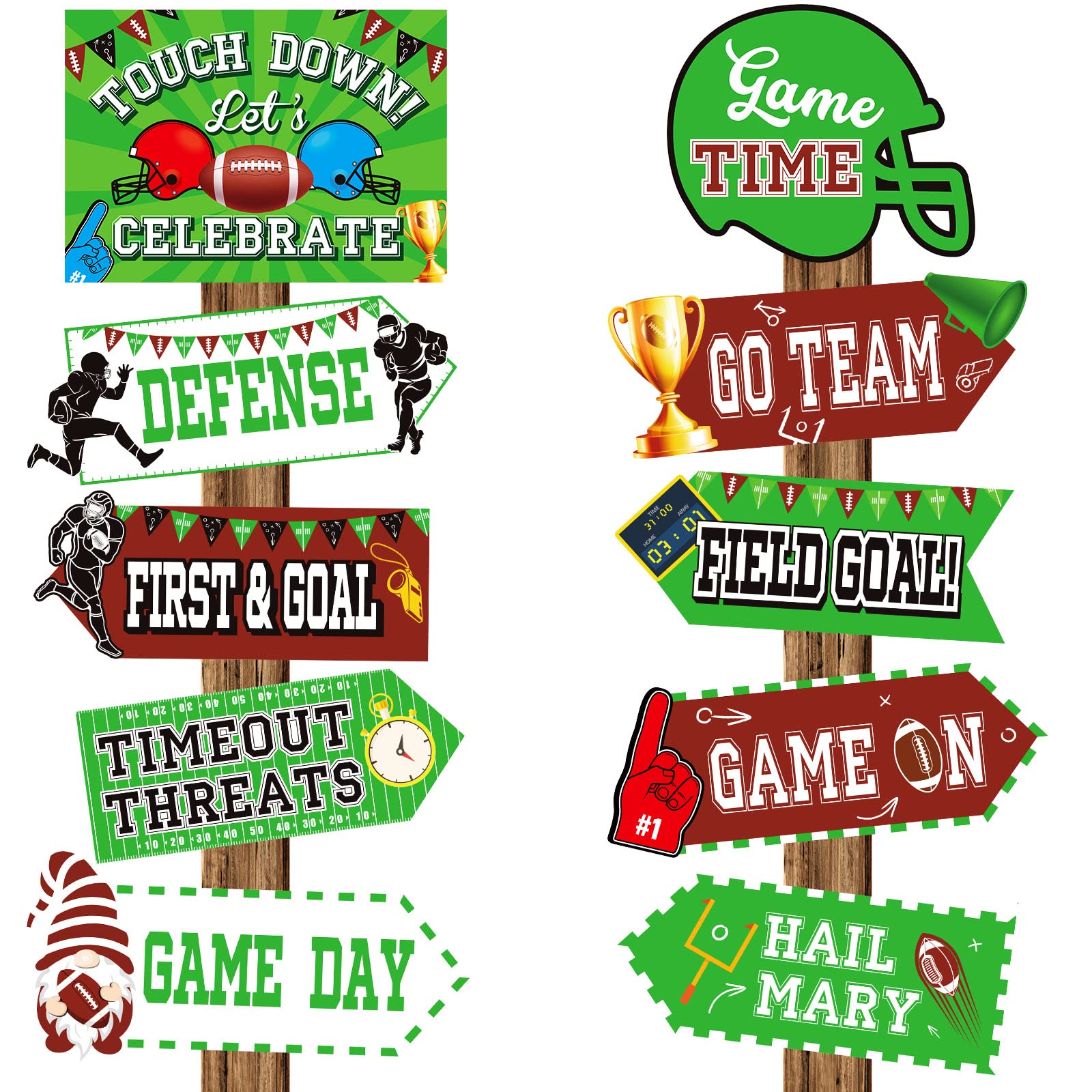 20 Pieces Football Party Sign Football Tailgate Party Supplies Concession Stand Decoration Football Team Party Decor Favors for 