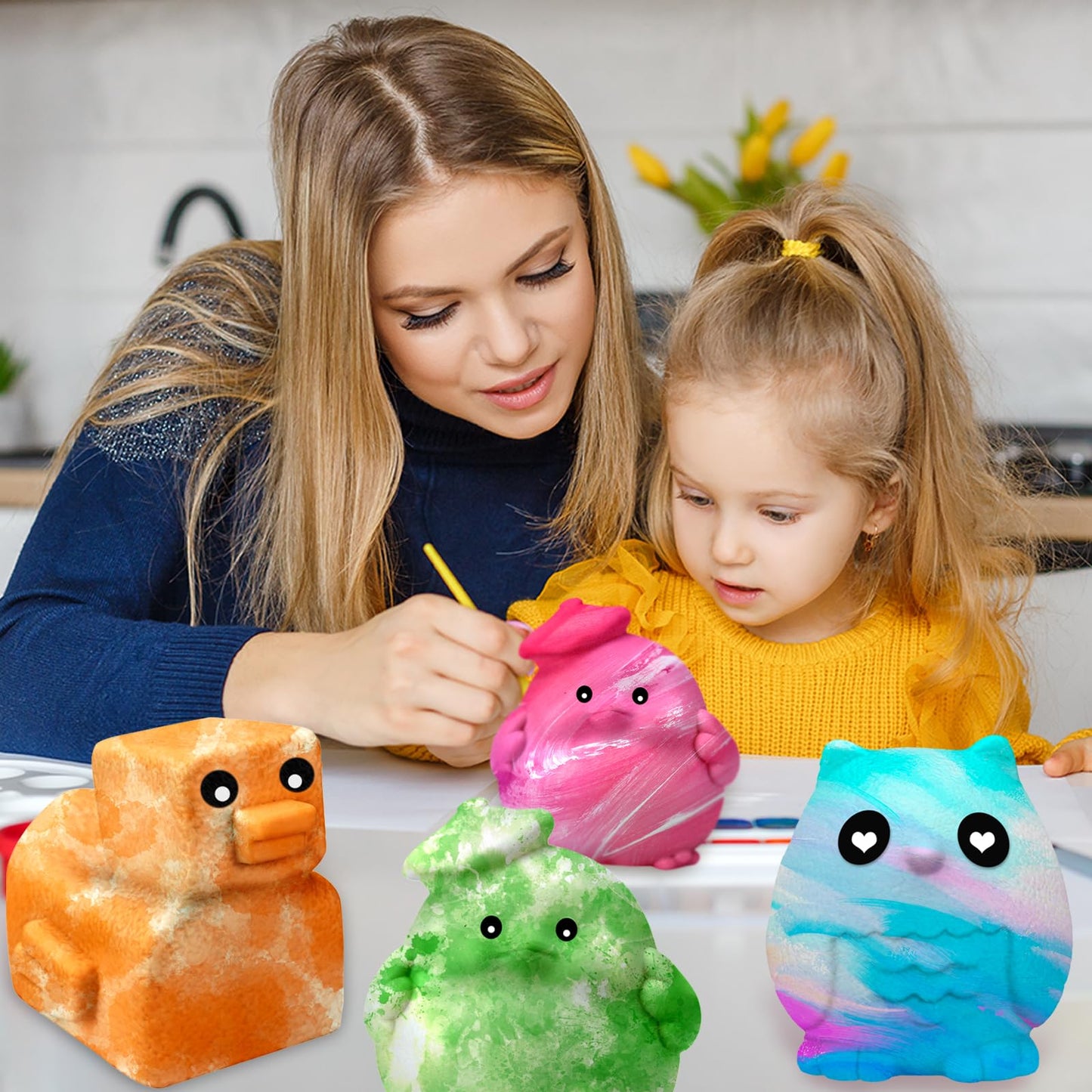 HAPMARS Paint Your Own Chick Lamp Kit 1pcs, DIY Art Kit for Kids Girls Boys Age 4 5 6 7 8 9 10 11 12+, Art and Craft Supplies Cr