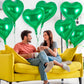 12 Pcs Heart Balloons,18 Inch Green Heart Foil Balloons Love Balloons Valentine Balloons For Birthday Party Wedding Engagement P