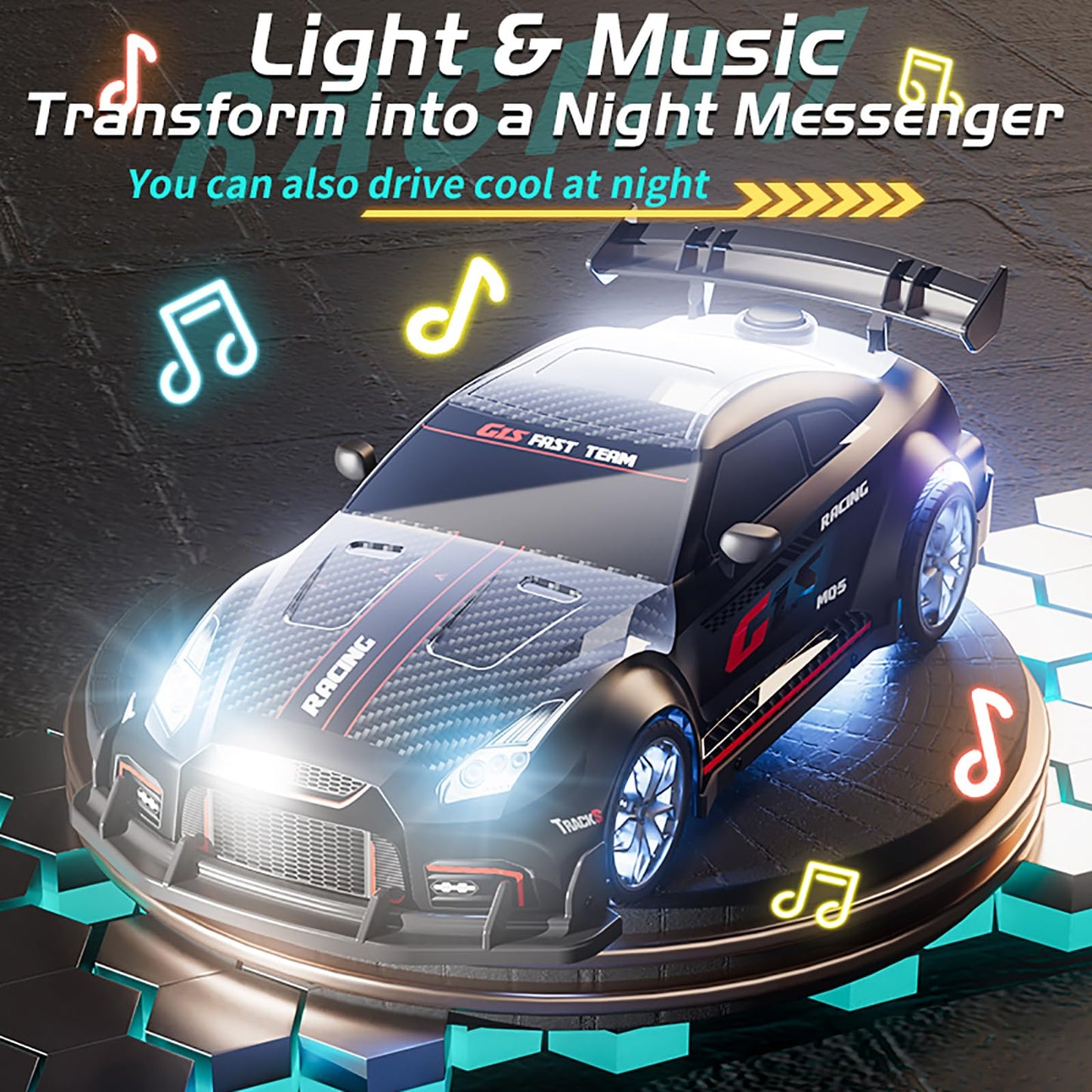 Vehifomo Rc Drift Car 2.4Ghz 1:16 Scale Remote Control Cars Vehicle With Bodylight &Spray &Music, Remote Control Cars For Kids B