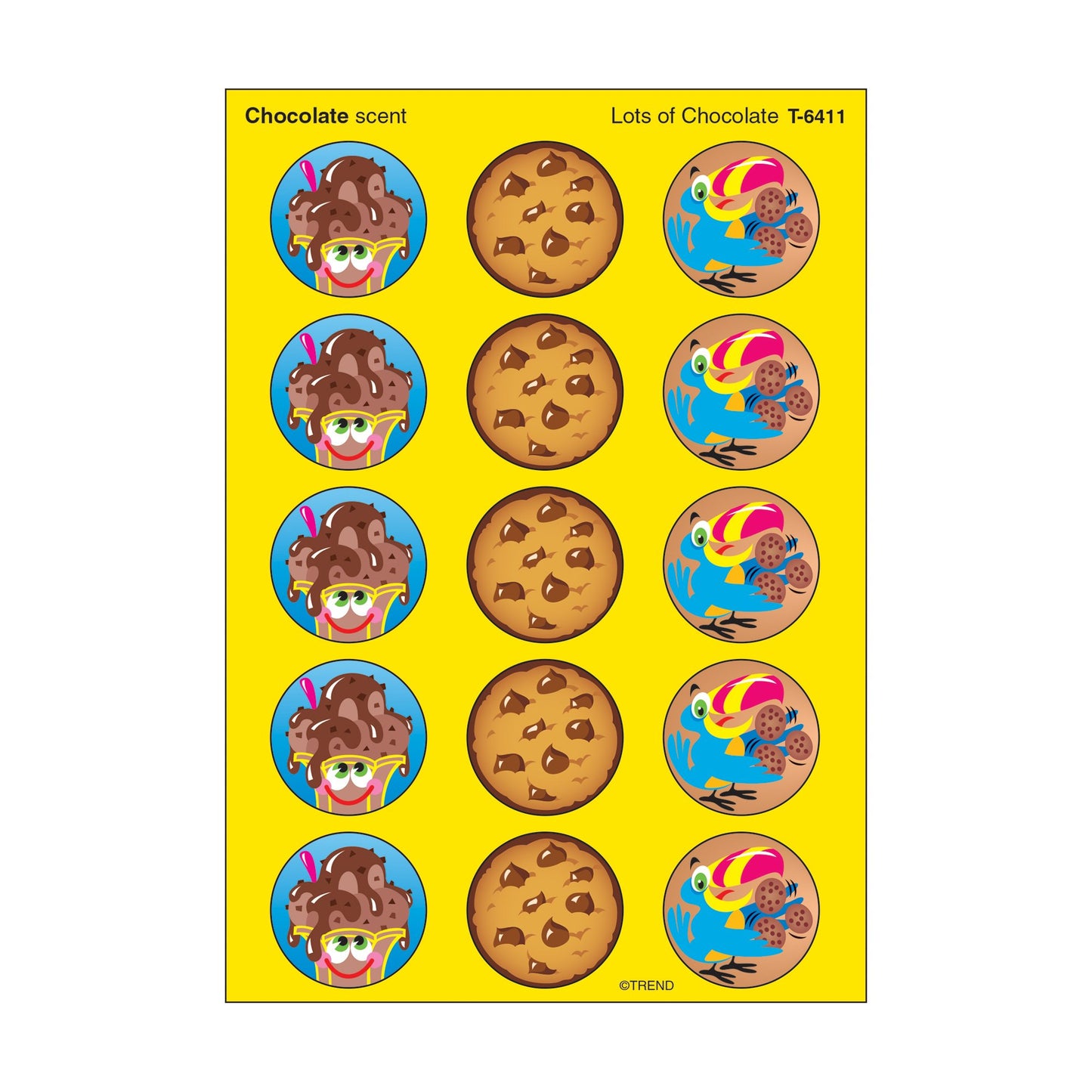 TREND ENTERPRISES INC. T-6411 STINKY STICKERS LOTS OF CHOCOLATE 60 PACK ACID-FREE CHOCOLATE