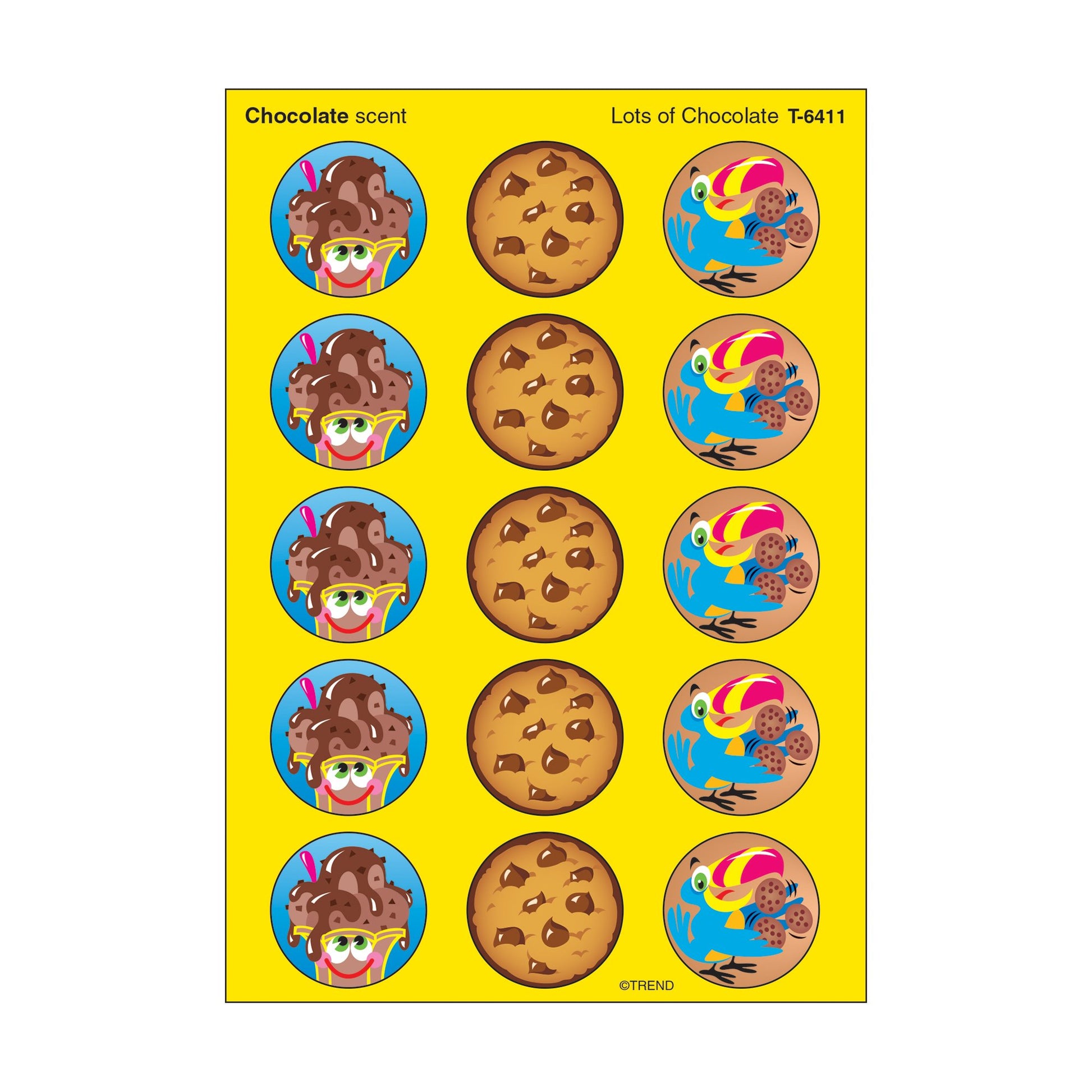 TREND ENTERPRISES INC. T-6411 STINKY STICKERS LOTS OF CHOCOLATE 60 PACK ACID-FREE CHOCOLATE