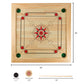 TMG Deluxe Wooden Carrom Table Game Set - Large Size, Black, Includes Cue Sticks, Coins, Queen, and Striker