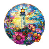 Wooden Puzzles for mature-themeds  Stained Glass Lighthouse Puzzle  Unique Shaped Wooden Jigsaw Puzzle  Wood Puzzles mature-themed Flower  Perfect for Birthday Gift  Wall Art Room Decor (M-11.4 * 11.2in -200 Pcs)