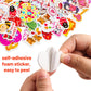 Valentines Day Foam Stickers Heart Shaped Dessert Craft Sticker for Scrapbook Party Decoration 200Pcs