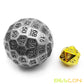 Bescon Solid Metal 100 Sided Dice, Game Dice D100, Giant Polyhedral Metal 100 Sides Dice 50MM in Diameter (1.97in), Ancient Silv