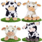 Tezituor 4 Pcs Cow Stuffed Animal Bulk 10'' Cow Plush Toys Soft Cow Plushies Farm Animal Party Decor Christmas Birthday Gifts Fo