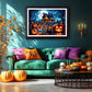 Halloween Haunted House 1000 Piece Jigsaw Puzzle for mature-themeds - Spooky Night Graveyard Scene Challenging 1000-Piece Puzzle for mature-themeds & Teens - enhanced Quality with Reference Poster