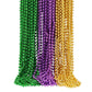 Biubumtu 30Pcs Mardi Gras Beads, Green Purple Gold 33'' Metallic Beaded Necklace Bulk Costume Stuff, Festival Parade Throw Acces