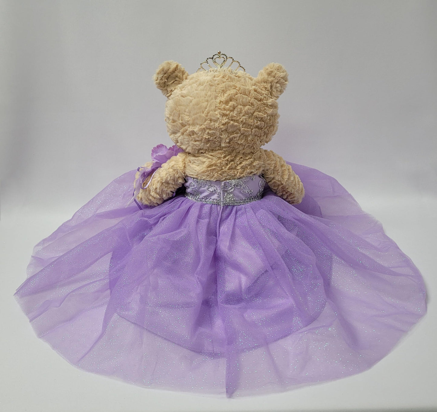 KINNEX COLLECTIONS SINCE 1997 20" Quinceanera Last Doll Teddy Bear, Lavender, Model B16632-5, Polyester Dress Centerpiece