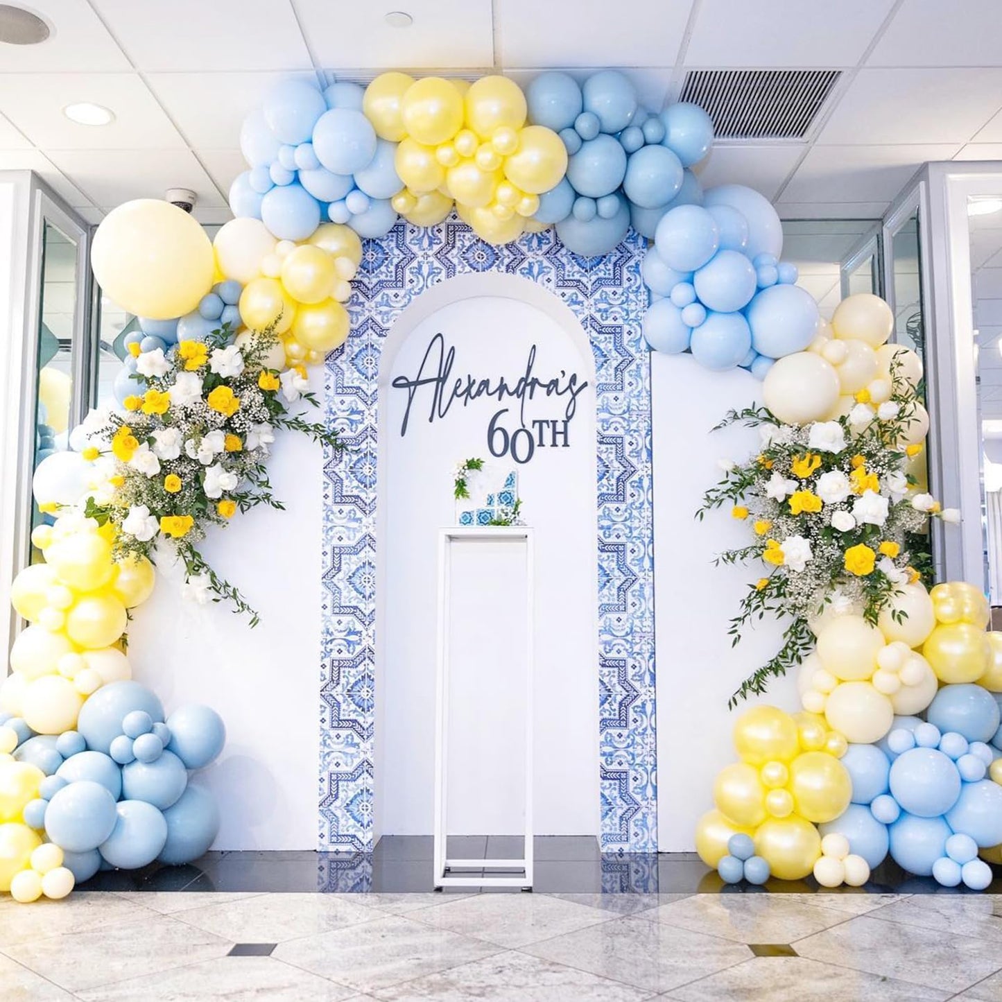 Blue Yellow Balloon Arch Kit, Blue Yellow Balloon Garland With Maca Blue Yellow And White Latex Balloons, Blue Yellow Balloon Ar