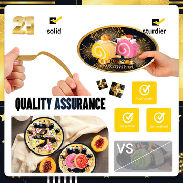 Scione 96 Pcs 21St Birthday Decorations Plates And Napkins Party Supplies For Him Her - Paper Party Tableware Decorations Set For 24 Guests
