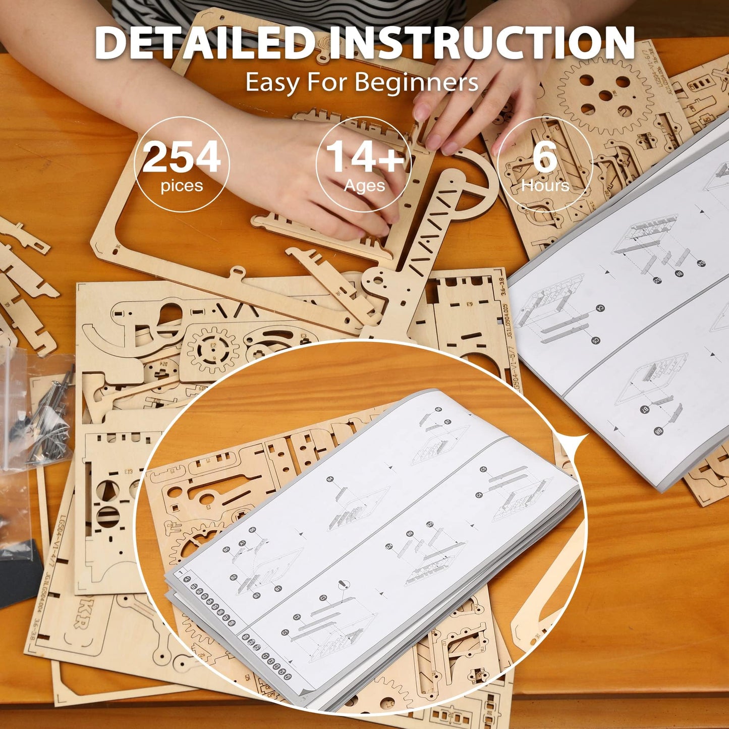 ROKR 3D Puzzles for mature-themeds Wooden Marble Run 3D Wooden Puzzles for mature-themeds Kids Ages 12-14 Wood Puzzles mature-themed Model Kits for mature-themeds STEM Projects for Kids Ages 12-16 Home Decor Hobbies for Men Women