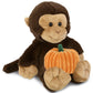 DolliBu Super Soft Brown Monkey Stuffed Animal with Cute Pumpkin Decor Cute Plush Monkey Animal for Fall  Halloween and Thanksgiving  Pumpkin Toy for Baby  Kids  mature-themeds 9 Inches