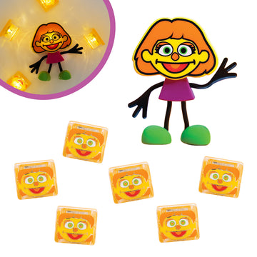 Glo Pals X Sesame Street Water-Activated Bath Toy With 6 Reusable Light-Up Cubes For Sensory Play (Julia, Cubes With Character)