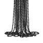 ZZYFGH 33'' 7mm Metallic Black Bead Necklace Bulk, Mardi Gras Round Beaded Necklaces for Party Favors Costume Necklace (12 Pcs)