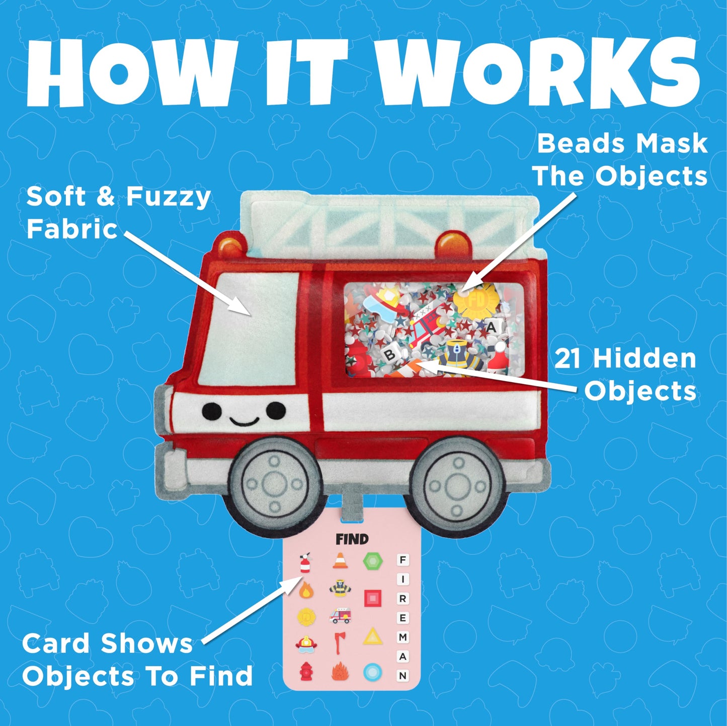 Vango BIZYBOO Seek & Find Plush Game - Educational Matching Game for Kids 2+, Medium, Multicolor, 2 Pack (Cruz & Papa Pizza)