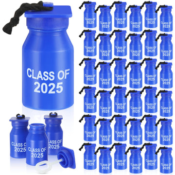 Hollowfly 36 Pcs 2025 Graduation Bubble Bottles, 0.6Oz Mini Bubble Bottles With Cap Wand, Refillable, Black, Graduation Party Fa