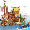 Driveplexpro Viking Pirate Ship Building Blocks, Viking-Themed Building Set House & Ship Model Kit, Classic Toys Creative Constr