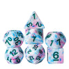 HDdais DND Dice Set, 7PCS Polyhedral Dice Set for Dungeons and Dragons, D&D Dice with Pink Flower Pattern for Role Playing Game
